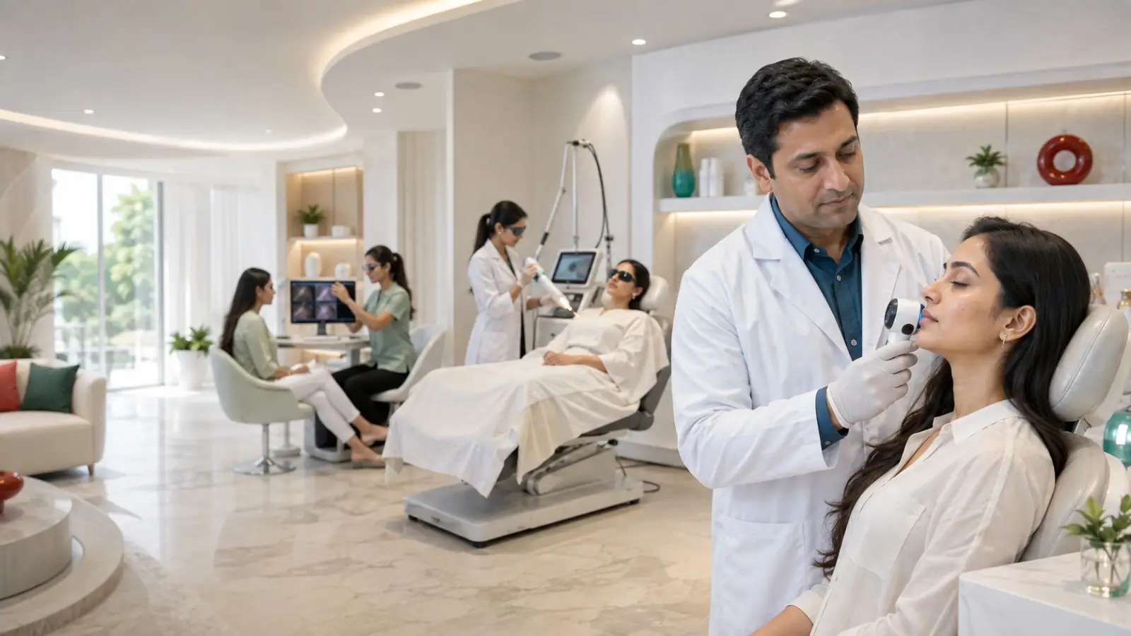 Dr. Rohit Goel consulting a patient at DTC Skin Clinic